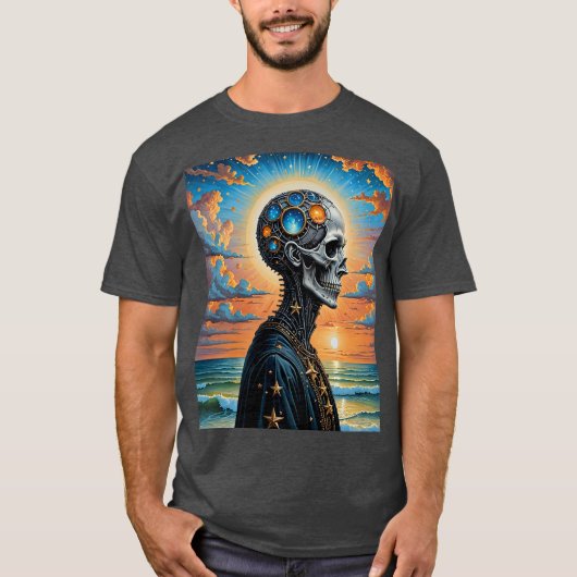 Celestial Skeleton Sunset Art Shirt (Voorkant)