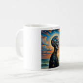 Celestial Skeleton Sunset Art Shirt Koffiemok (Voorkant links)