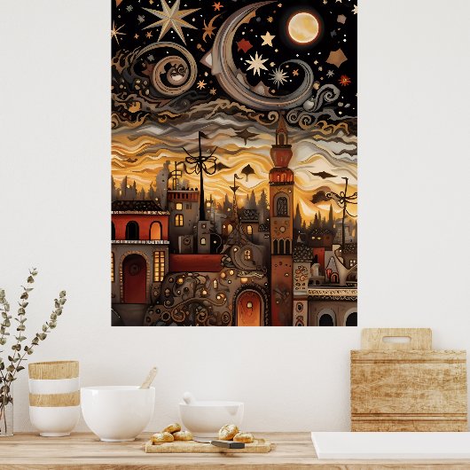 Celestial Sky Boho Poster (Keuken)