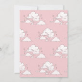 Celestial Sky Cloudy Licht Roze Baby shower Kaart (Achterkant)