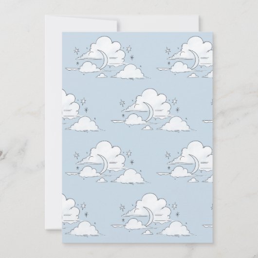 Celestial Sky Cloudy Lichtblauw Baby shower Kaart (Achterkant)