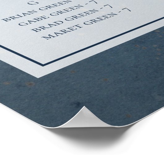 Celestial Sky Framed Alfabetical Seat Chart Poster (Hoek)