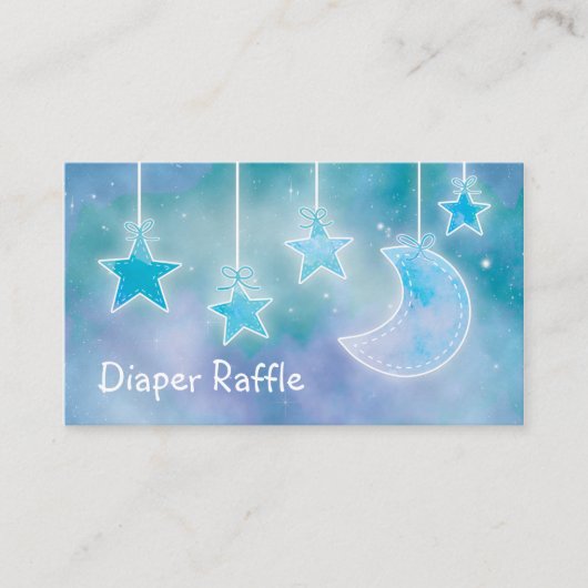 Celestial Sky Galaxy Baby shower Luier Raffle Informatiekaartje (Voorkant)