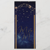 Celestial Sky Maan Sterren Moderne Elegante Bruilo Programmakaart (Achterkant)