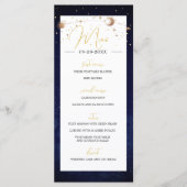 Celestial Sky Maan Sterren Moderne Elegante Bruilo Programmakaart (Voorkant)