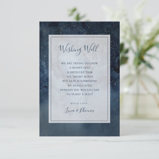 Celestial Sky met Lijst bruiloft goed Informatiekaartje (Staand voorkant)