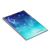 Celestial Sky Moon Sparkle & Stars Waterverf Notitieboek (Rechterzijde)