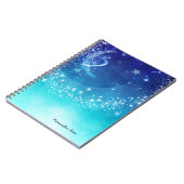 Celestial Sky Moon Sparkle & Stars Waterverf Notitieboek (Linkerzijde)
