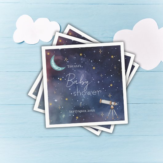Celestial Sky Moon & Stars Baby shower Servet