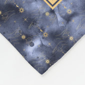 Celestial Sky Moon Stars Navy Fleece Deken (Hoek)
