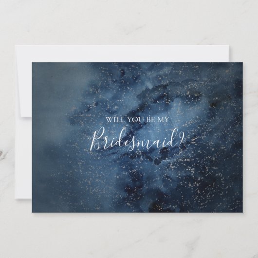 Celestial Sky Silver Bridesmaid-conceptkaart Kaart (Voorkant)