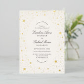Celestial Sky Stars Wedding Foil Invitation Folie Uitnodiging (Staand Voorkant)