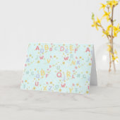 Celestial Sky Watercolor Alphabet Kaart (Gele Bloem)