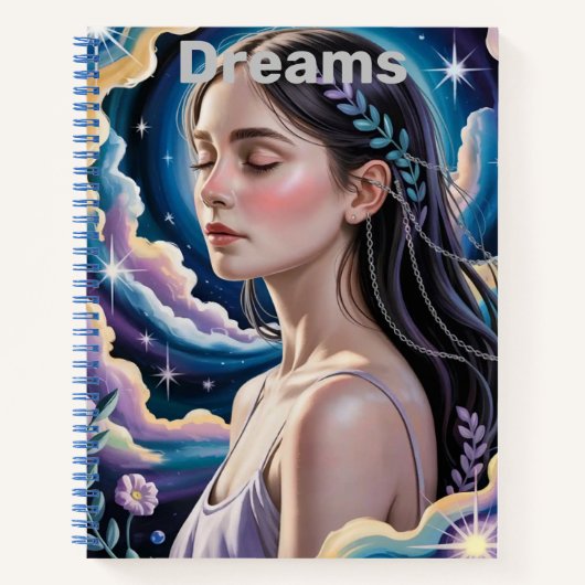 Celestial Sky Woman Dreams Spiral Notitieboek (Voorkant)