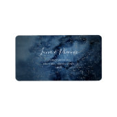 Celestial Sky | Zilverweddenschap RSVP-Adresetiket Etiket (Voorkant)
