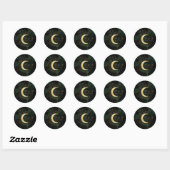 Celestial Smaragd Gouden Maan Bruiloft Classic Ron Ronde Sticker (Vel)