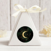Celestial Smaragd Gouden Maan Bruiloft Classic Ron Ronde Sticker