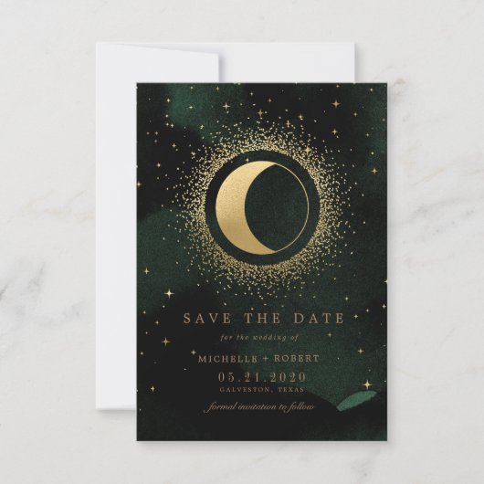 Celestial Smaragd Gouden Maan Foto Opslaan De Datu Kaart (Voorkant)