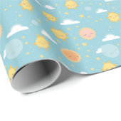 Celestial Smiles Baby shower Wrapping Paper Cadeaupapier (Rol Hoek)