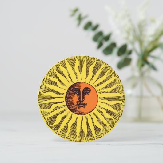  Celestial Smiling Sun Backyard BBQ Party Kaart (Staand voorkant)