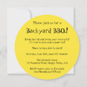  Celestial Smiling Sun Backyard BBQ Party Kaart (Achterkant)