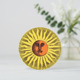 Celestial Smiling Sun Backyard BBQ Party Kaart