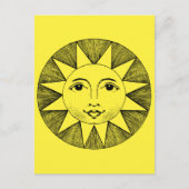  Celestial Smiling Sun Illustration Briefkaart (Voorkant)