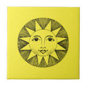  Celestial Smiling Sun Illustration Tegeltje (Voorkant)