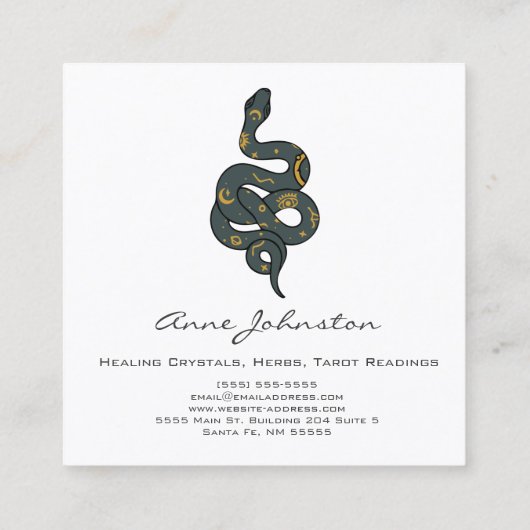 Celestial Snake Square Visitekaartje (Achterkant)