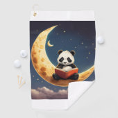 Celestial Snooze: Sleepy Moon Sticker T-shirt Golfhanddoek (Insitu)