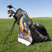 Celestial Snooze: Sleepy Moon Sticker T-shirt Golfhanddoek (Groen)