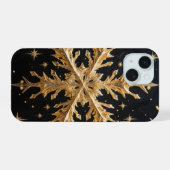 Celestial Snowflake Golden Glam Phone Case iPhone 15 Case (Achterkant horizontaal)
