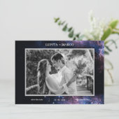 Celestial Space Astronomy Wedding Save the Date Aankondiging (Staand voorkant)