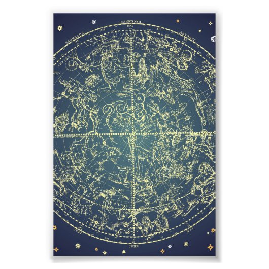 Celestial Space Chart Foto Afdruk (Voorkant)