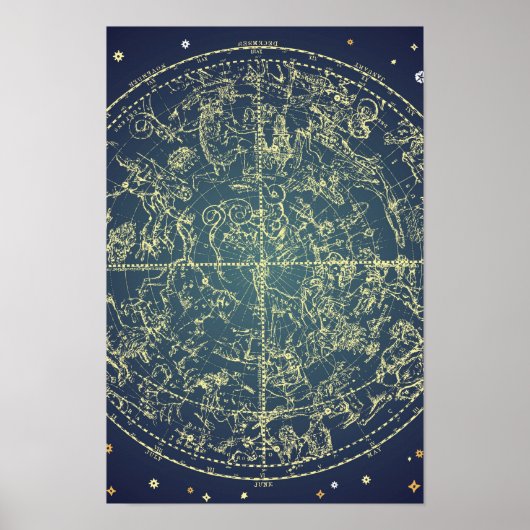 Celestial Space Chart Poster (Voorkant)