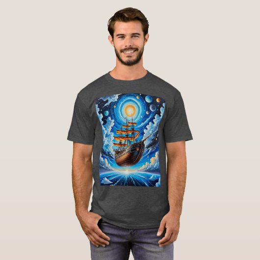 Celestial Space Pirate Ship T-shirt (Voorkant volledig)