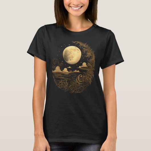 Celestial Space Sun Moon Boho Luna Solar Astronomy T-shirt (Voorkant)