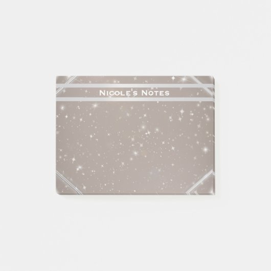 Celestial Sparkle Glam Trendy Modern Personalized Post-it® Notes (Voorkant)