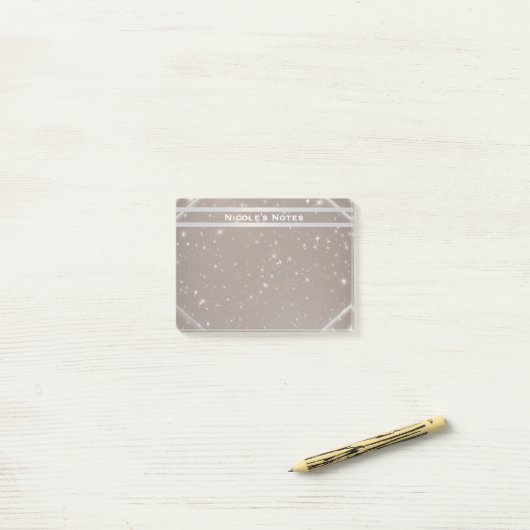 Celestial Sparkle Glam Trendy Modern Personalized Post-it® Notes (Op bureau)