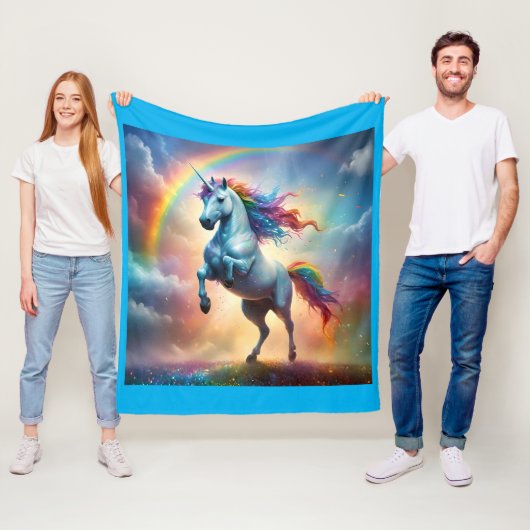 Celestial Spectrum: De boog van de regenboog Eenho Fleece Deken (In situ)