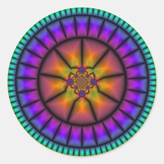 Celestial Sphere Mozaïek Ronde Sticker (Voorkant)