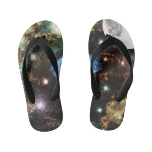 Celestial Spiral Galaxy Nebula Cluster Stars Spark Kinder Teenslippers