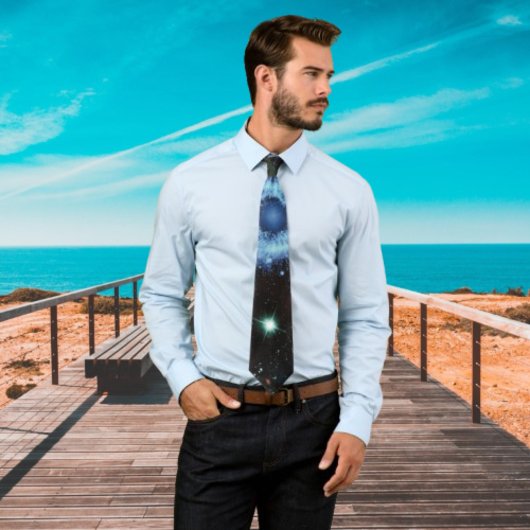 Celestial Spiral Galaxy Nebula Cluster Stars Spark Stropdas