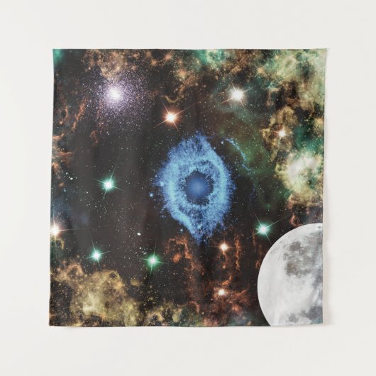 Celestial Spiral Galaxy Nebula Cluster Stars Spark Wandkleed (Voorkant (horizontaal))