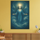 Celestial Spirit Goddess – Oceanic Light Awakening Canvas Afdruk (Insitu (Woonkamer))