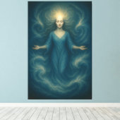 Celestial Spirit Goddess – Oceanic Light Awakening Canvas Afdruk (Insitu (Houten vloer))