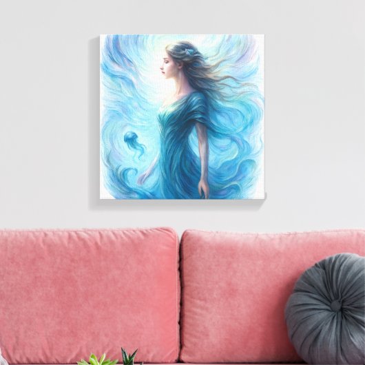 Celestial Spirit in Swirling Cosmos Canvas Afdruk (Insitu (Woonkamer))