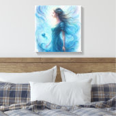 Celestial Spirit in Swirling Cosmos Canvas Afdruk (Insitu (Slaapkamer))