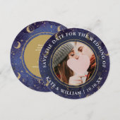 Celestial Spiritueel Gouden Sterren Maan Sterren B Save The Date (Voorkant / Achterkant)