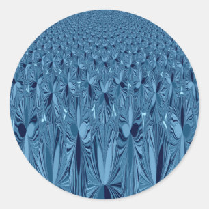 Celestial Splendor: iriserend blauw Roos ontwerp Ronde Sticker
